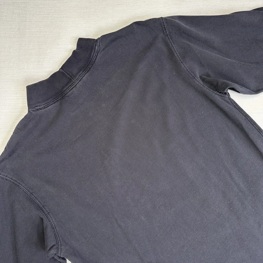 Vtg Carhartt Mock Neck Long Sleeve Workwear Shirt Men M Black Fade Distressed